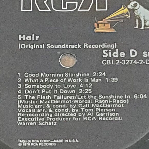 Hair Original Movie Soundtrack 2 LP Set Album Vinyl RCA Records CBL2-3274 TESTED - Picture 13 of 13